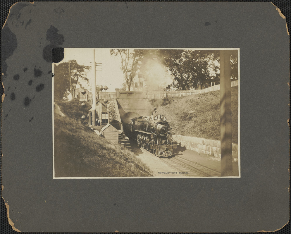 Train exiting tunnel at south end of tunnel under Vernon St., before ...