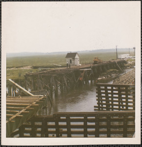 Tearing down old Plum Island Bridge