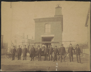Neptune 8 Fire Station, Purchase Street, with men and engines