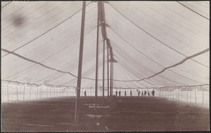Big tent at fairgrounds, 1909