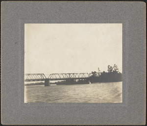 Essex Merrimack Bridge, Deer Island, destroyed by fire 5-29-1964