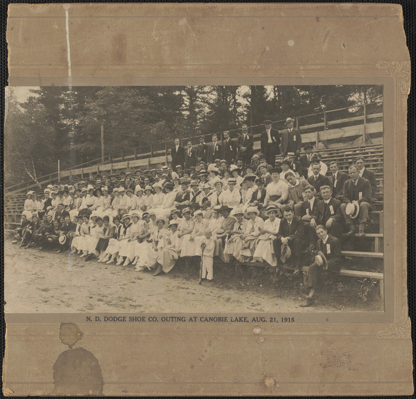 N.D. Dodge Shoe Co. outing at Canobie Lake, Aug. 21, 1915