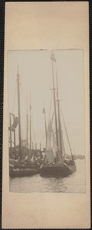 Schooner from Gloucester for purchase of bait, near Cushing's Wharf