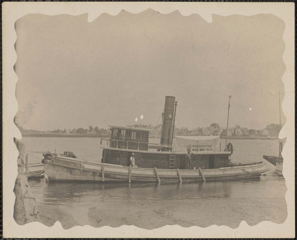 Tugboat, Clara E. Euler, tied up at waterfront