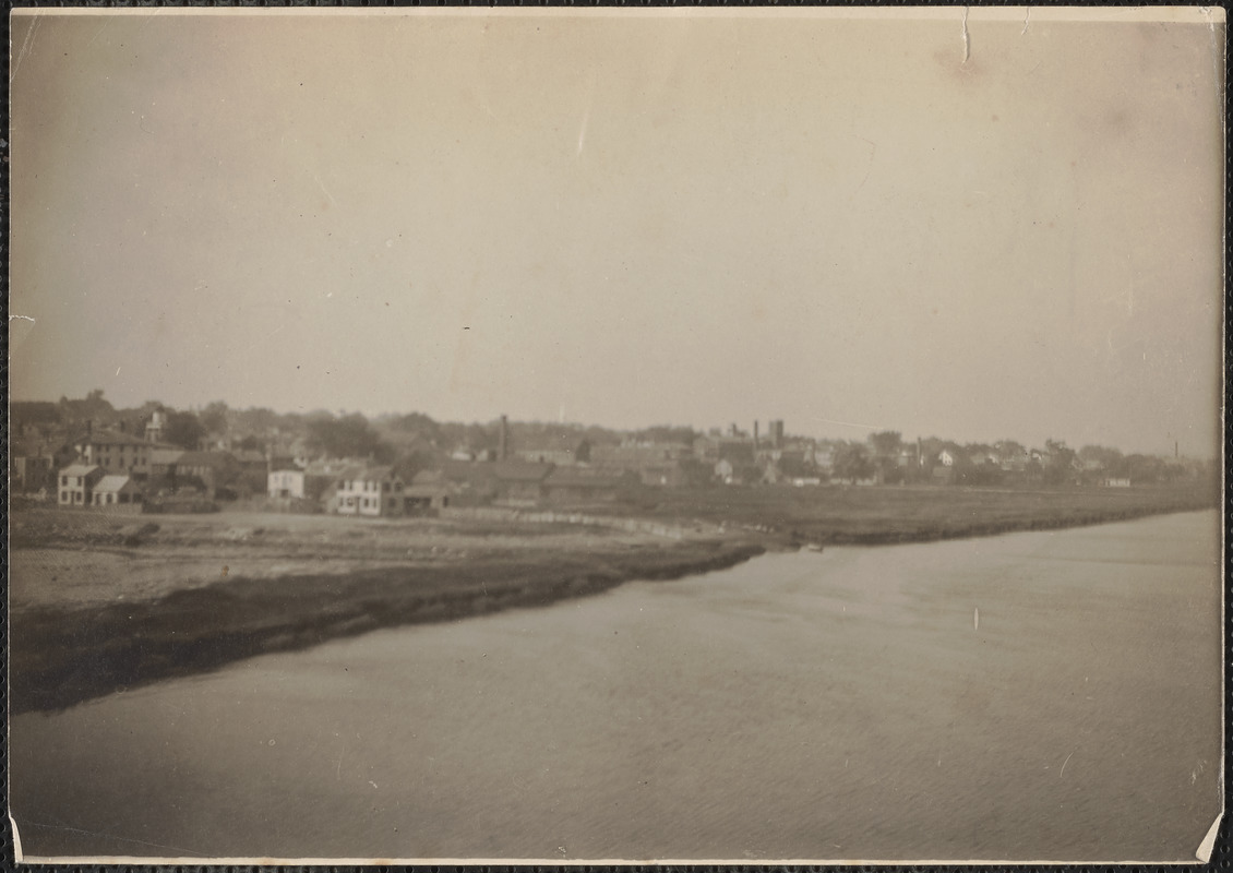 Waterfront looking west from Caldwell's Wharf, just above railroad bridge over Merrimac River