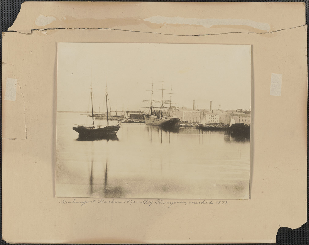 Newburyport Harbor 1870, Ship Tennyson, wrecked 1873