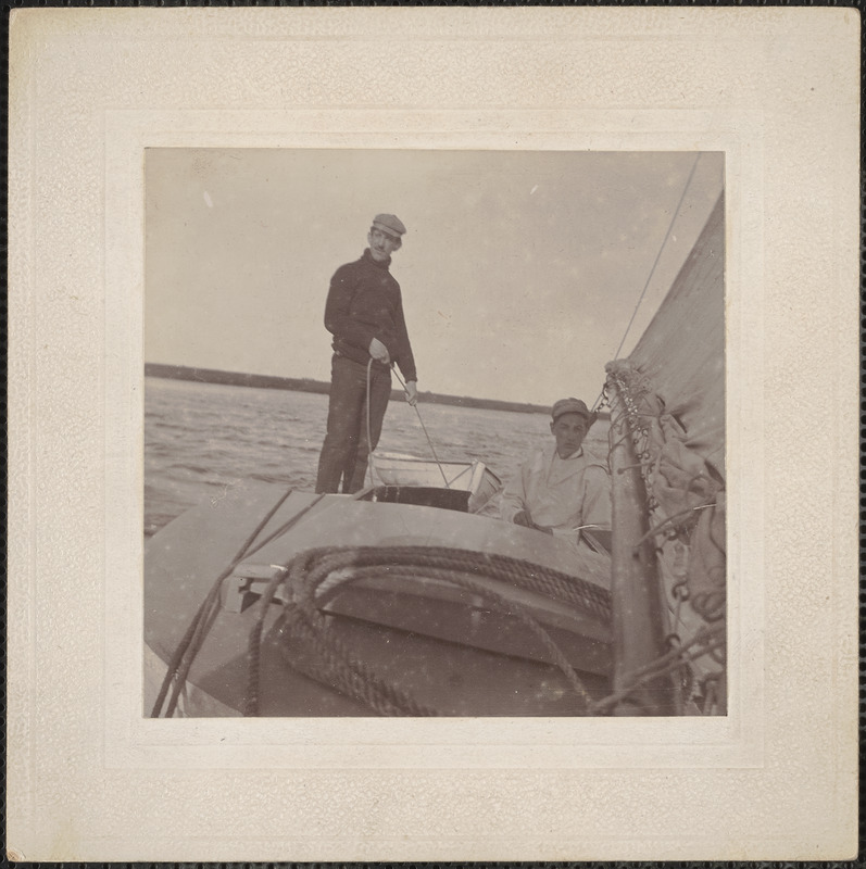Henry Brown and Myron Currier, aboard the Voodoo, 1897