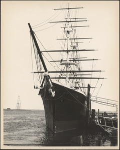 The Flying Cloud, docked at wharf behind fire house, Aug. 1972-Jan. 1973