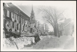 Pleasant Street, Alexander building on left, Unitarian Church, looking towards State St.
