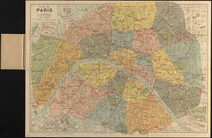 Plan de Paris divisé en 20 arrondissements et 80 quartiers