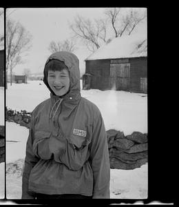 Girl in snow scene