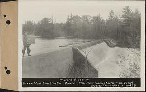 Ware River, Barre Wool Combing Co., Powder Mill Dam, looking south, Barre, Mass., 10:00 AM, Oct. 20, 1932