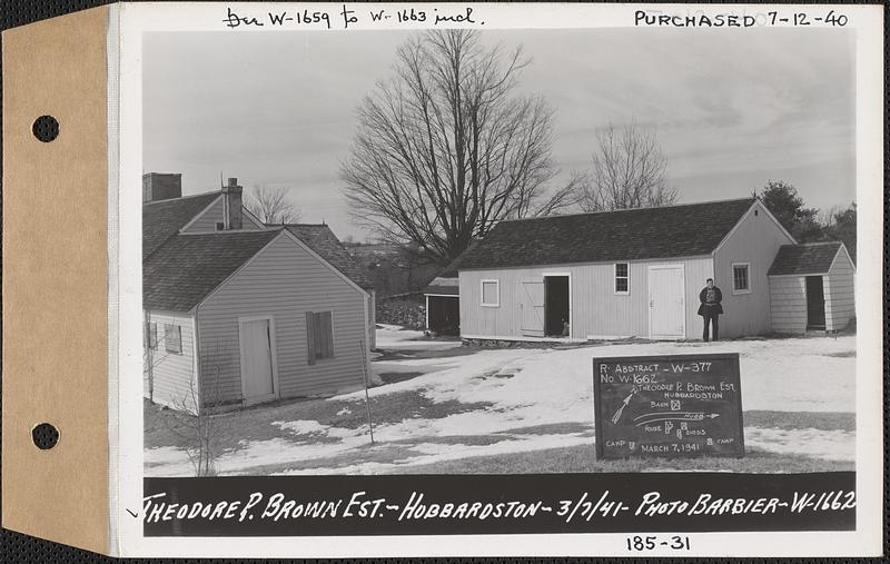 Theodore P. Brown Estate, house and shed, Hubbardston, Mass., Mar. 7