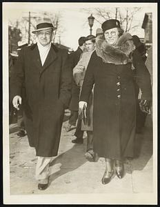 Mrs. Hauptman Said She Lied. Another dramatic incident enlivened the Hauptmann trial at Flemington, N.J., Jan. 18, when Mrs. Bruno Hauptmann accused Mrs. Ella Achenbach (photo) of lying on the witness stand. Mrs. Achenbach was saying: "Anna Hauptmann came to my porch and said we just got back from a trip..." When Mrs. Hauptmann jumped to her feet and cried out: "Mrs. Achenbach, you are lying!" Mrs. Achenbach is shown leaving court.