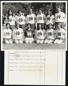 On To Victory Norwood High is led by 12 cheerleaders Front (l to r) Eileen Croor, Mary McTernan, Marie Deroma, Oris Phillips, Joanne Thomas, Mary Rizzo, Back, Nancy Smith, Lynn Winthrope, Sherry Leason, Sue Bragg, Sandi Columbo, Toni Manfro.