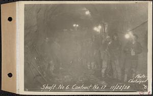Contract No. 17, West Portion, Wachusett-Coldbrook Tunnel, Rutland, Oakham, Barre, Shaft 6, Rutland, Mass., Nov. 22, 1928
