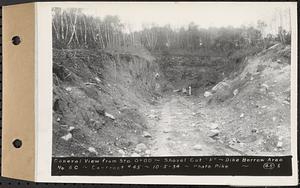 Contract No. 45, Exploration by Shovel Cuts of Borrow Areas for Main Dam and Dike, Belchertown, Enfield, Ware, general view from Sta. 0+00, shovel cut "F", dike borrow area no. 6C, Belchertown, Mass., Oct. 5, 1934