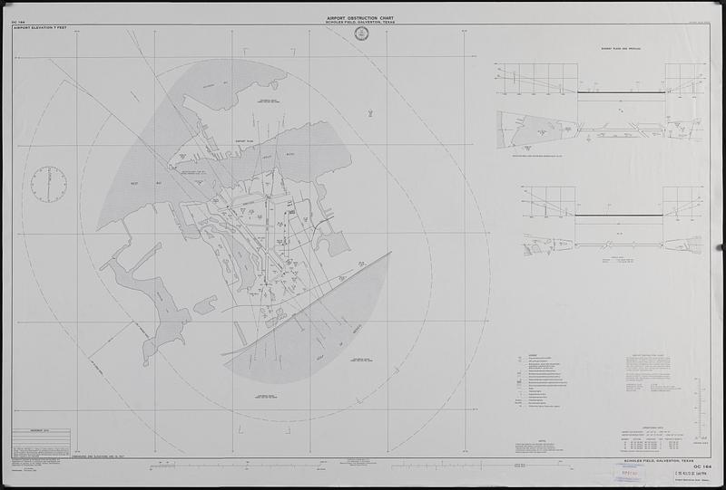 Airport obstruction chart OC 159, Scholes Field, Galveston, Texas