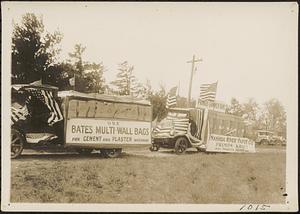 Two trucks decorated for parade