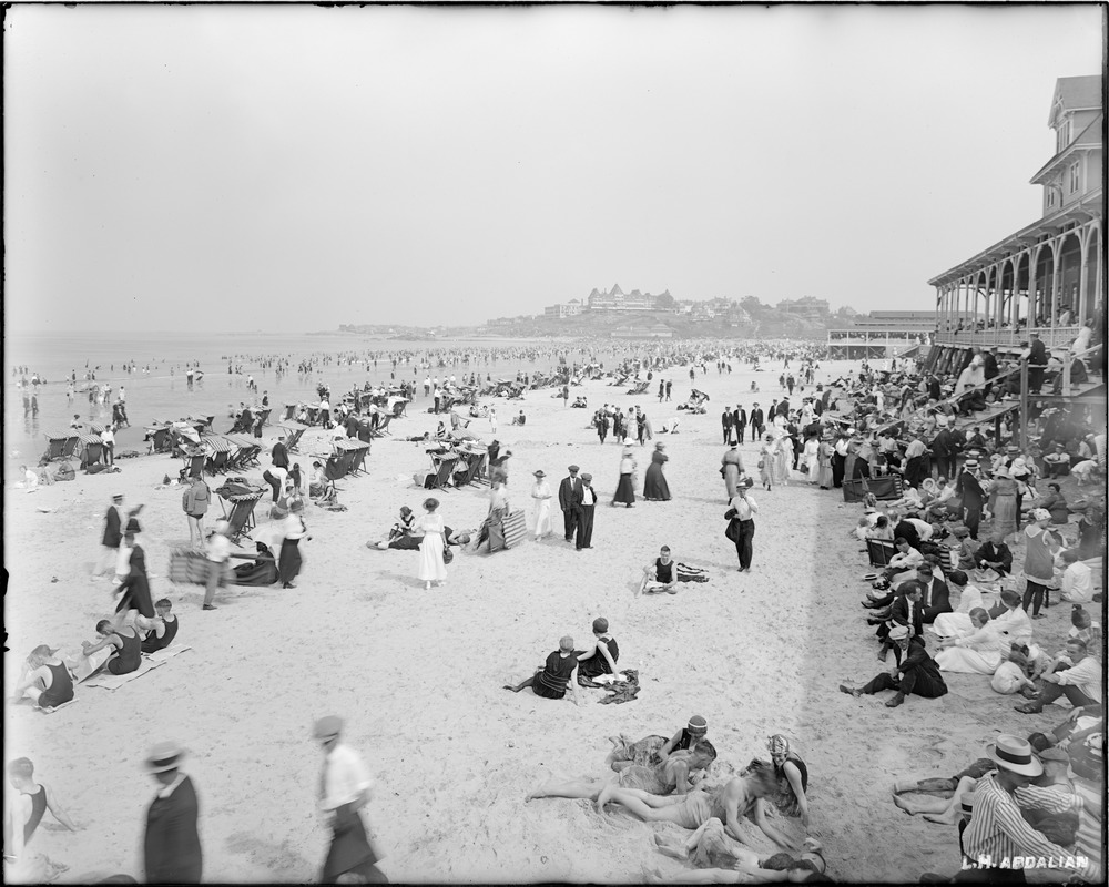 Nantasket Beach, view of chairs and bathers