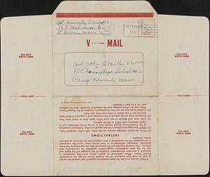 V-mail from Hiawatha E. Dawson, Fort Devens, Mass., to Jack Miller, Camp Edwards, Mass., 1943 October 13