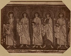Ravenna. Basilica di S. Apollinare Nuovo. Santi martiri, dettaglio del mosaico nella parete a destra (VI. secolo)