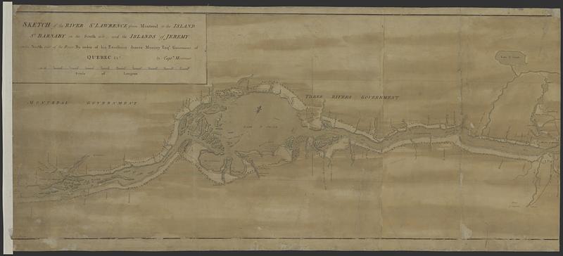 Sketch of the river St Lawrence from Montreal to the island of St Barnaby on the south side, and the islands of Jeremy on the north side of the river, by order of his Excellency James Murray Esqr Governor of Quebec &ca