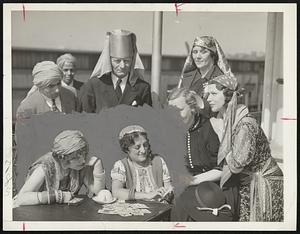 Meeting on board the S.S. Peter Stuyvesant at its pier here, fortune tellers formed a national organization. Left to right, seated, Topsy LaVelle, Vice president; Helen A. Perota (Gypsy Lee); Anna Craig, secretary; and Florence Ward.