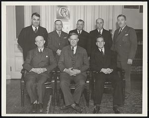 Front row: - Harry Jeffers, Regional Director, Roy H. Williams, Supreme Dictator, John E. Kerrigan, Acting Mayor. rear: - John A. McNulty, Albert A. Blackman, Joseph L. Murphy, Walter D. Gordon, Thomas F. White