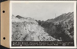 Contract No. 56, Administration Buildings, Main Dam, Belchertown, cut for 8 inch sewage disposal line, Belchertown, Mass., Sep. 23, 1937