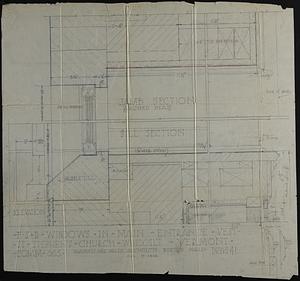 Full-scale drawing of windows in main entrance vestibule