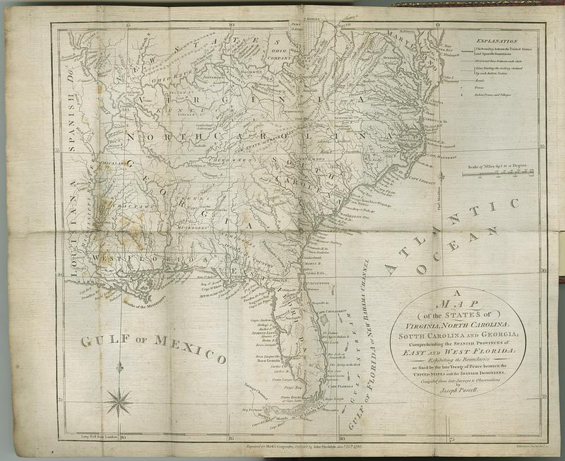 A map of the states of Virginia, North Carolina, South Carolina and Georgia