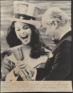 Miss U.S.A. shows off the Liberty Bell