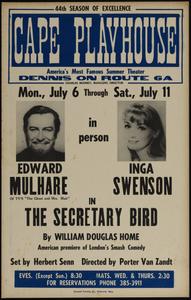 In person Edward Mulhare, Inga Swenson in The Secreatry Bird by William Douglas Home