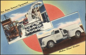 New snow removal equipment. Modern street flusher