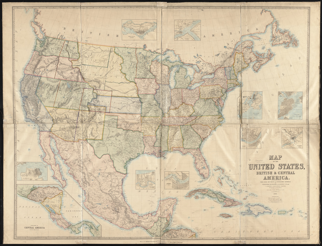 Map of the United States, British & Central America