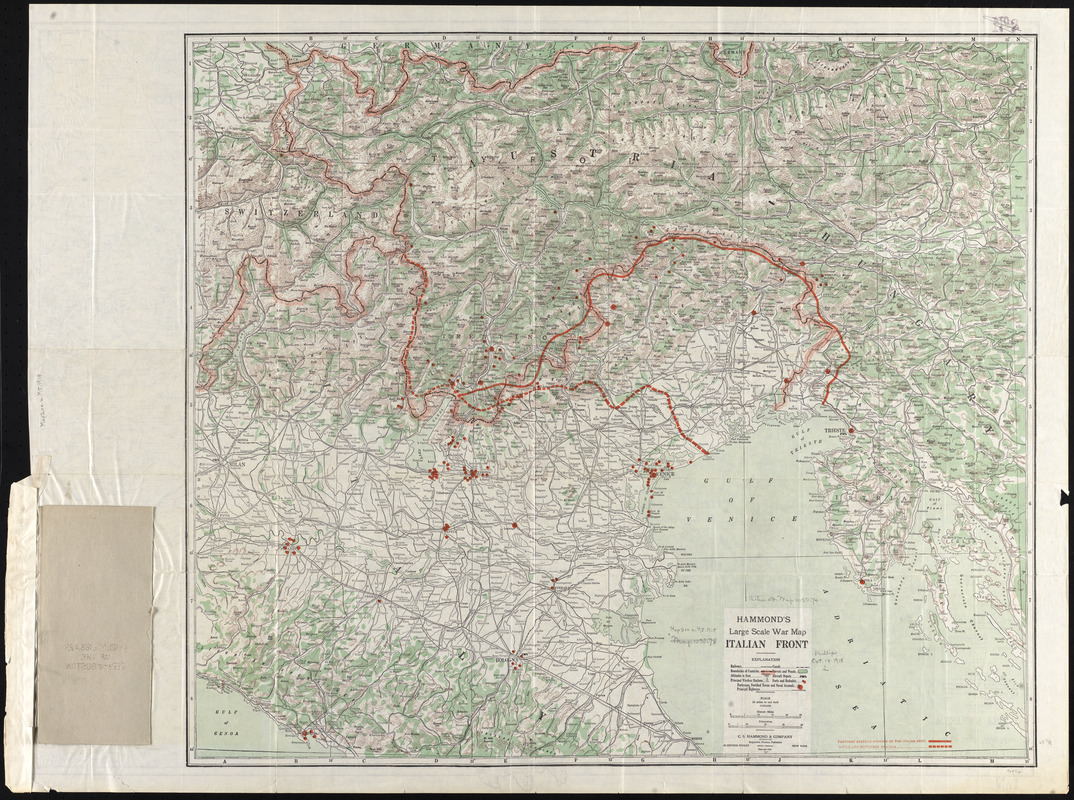 Hammond's large scale war map of the Italian Front