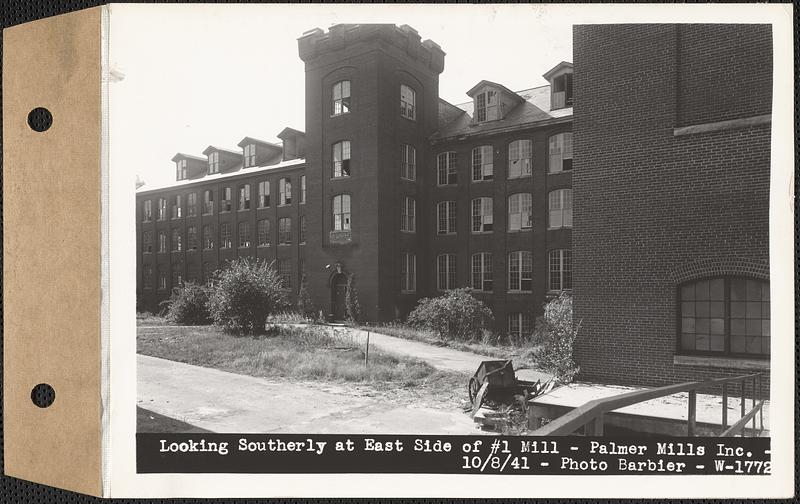 Looking southerly at east side of #1 mill, Palmer Mills Inc., Three ...
