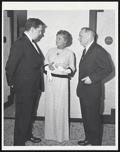 L to R. Cleveland Amory. Mrs. Joy Adamson. Ernest Henderson.