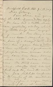 Letter from Zadoc Long to John D. Long, October 15, 1868