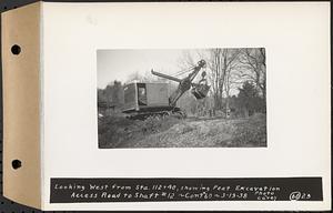 Contract No. 60, Access Roads to Shaft 12, Quabbin Aqueduct, Hardwick and Greenwich, looking west from Sta. 112+40, showing excavation, Greenwich and Hardwick, Mass., Mar. 19, 1938