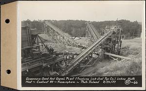 Contract No. 85, Manufacture and Delivery of Precast Concrete Steel Cylinder Pipe, Southborough, Framingham, Wayland, Natick, Weston, Generazio Sand and Gravel Plant, supplying Lock Joint Pipe Co., looking north, Framingham, Mass., Aug. 24, 1939