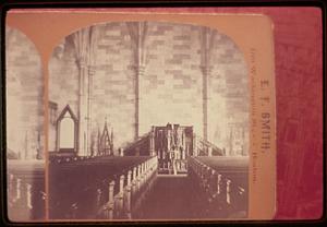 Interior Second Church later First Methodist Episcopal Church Hanover Street Boston site of Seaman's House