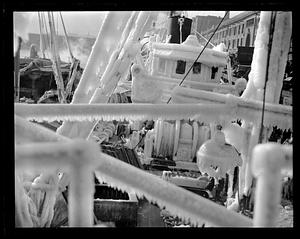 Ice-covered boat