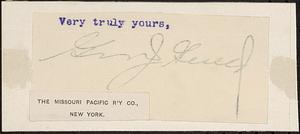 Autograph of George J. Gould