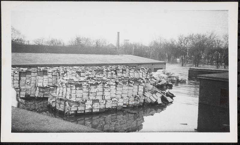 Flooded mill yard Nashua River Paper Co.