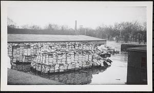 Flooded mill yard Nashua River Paper Co.