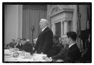 Boston Parks Football Leagues 1937 event, Commissioner William Long standing