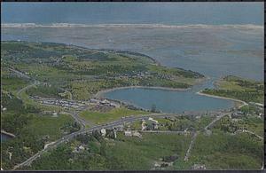 Aerial view of the Cape Cod National Seashore Visitor Center on the day of the dedication, Eastham on Cape Cod