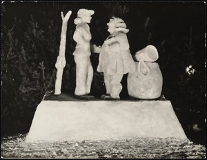 Prize winning snow sculpture of "Delta Tau Delta" fraternity. Dartmouth carnival